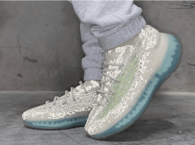 椰子380融化冰激凌效果 adidas Yeezy Boost 380 “Alien Blue” 全新YEEZY 380冰激凌配色上脚图 货号:GW0304