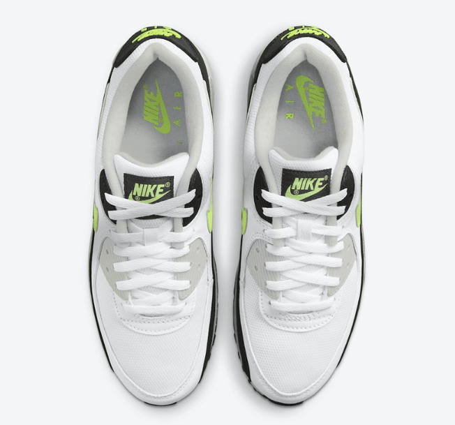 耐克AIE MAX90 OG全新配色 Nike Air Max 90 “Hot Lime” 耐克MAX90白黑绿老爹鞋 货号:CZ1846-100