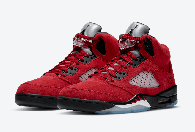 AJ5愤怒的公牛 2021必抢球鞋 Air Jordan 5 “Raging Bull” 全新AJ5红黑实战篮球鞋 货号:DD0587-600