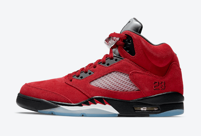 AJ5愤怒的公牛 2021必抢球鞋 Air Jordan 5 “Raging Bull” 全新AJ5红黑实战篮球鞋 货号:DD0587-600