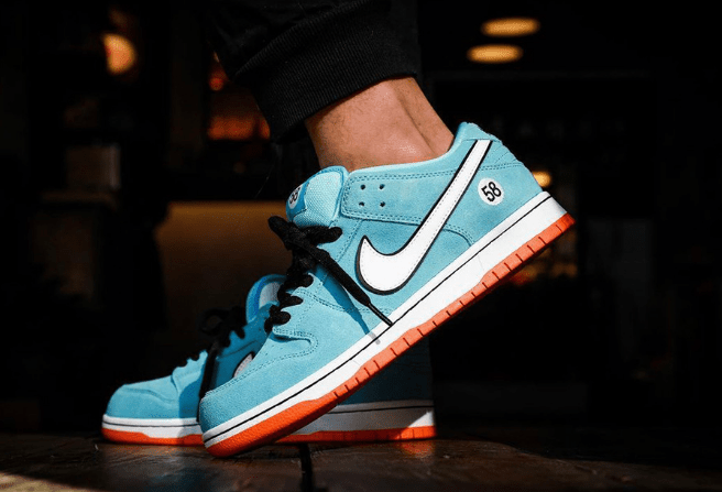 耐克Dunk SB赛车 Nike SB Dunk Low “Club 58” 全新耐克Dunk SBGulf Racing 海湾石油车队 货号:BQ6817-401
