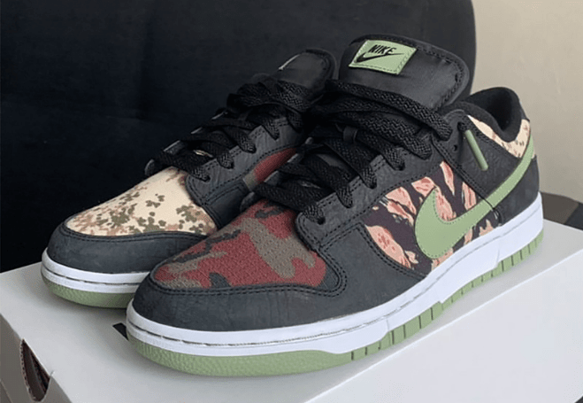 耐克Dunk迷彩鸳鸯配色新款 Nike Dunk Low SE “Oil Green” 耐克Dunk迷彩滑板鞋 货号:DH0957-001