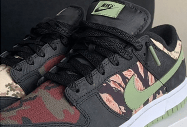 耐克Dunk迷彩鸳鸯配色新款 Nike Dunk Low SE “Oil Green” 耐克Dunk迷彩滑板鞋 货号:DH0957-001