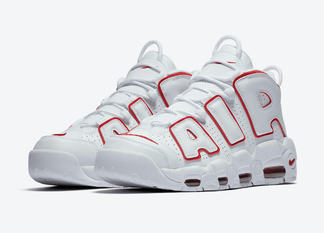 耐克皮蓬白红实战篮球鞋 Nike Air More Uptempo “Renowned Rhythm” 耐克大AIR新配色 货号：921948-102