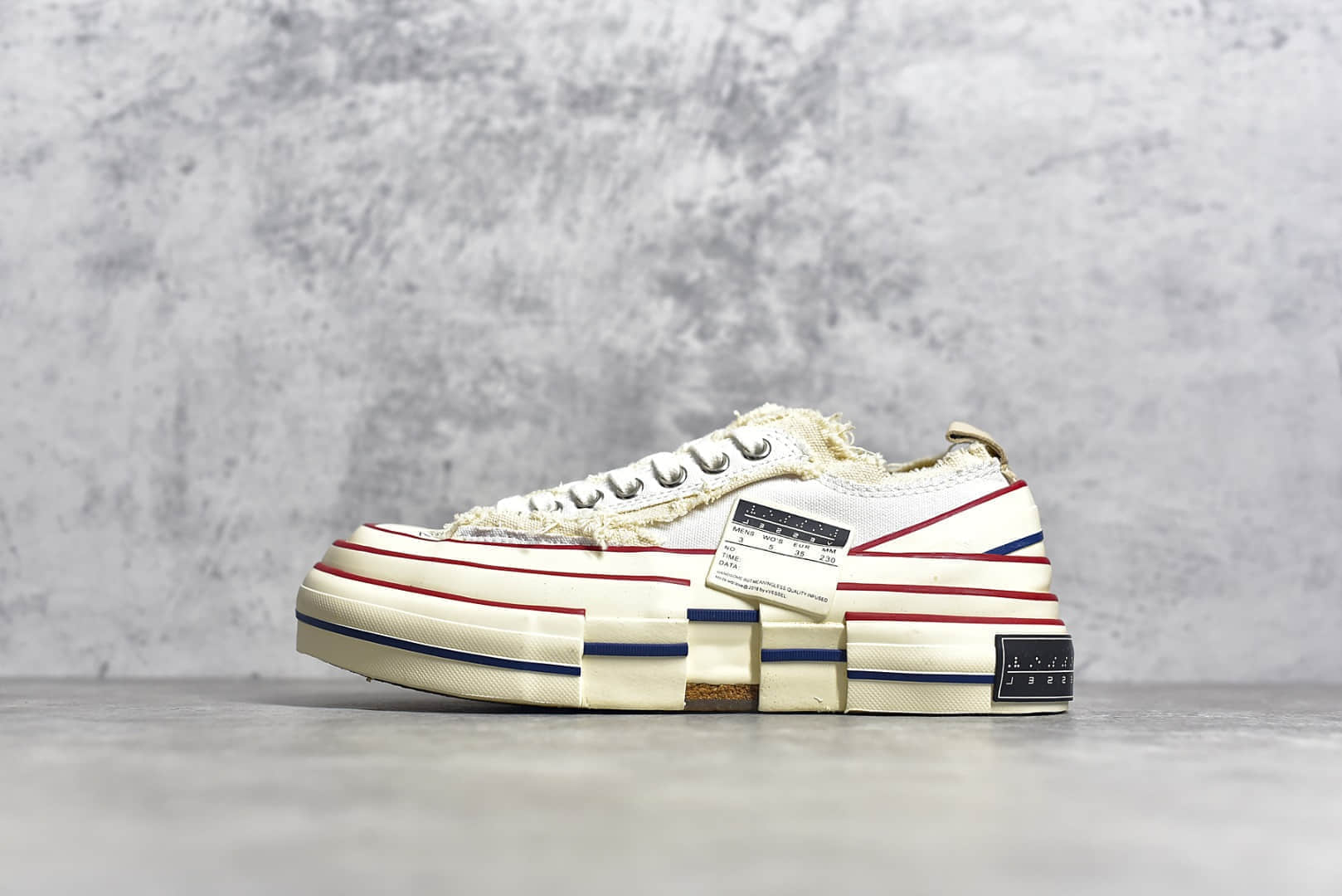 吴建豪xVESSEL米白流苏解构帆布鞋 吴建豪个人新锐品牌xVESSEL G.O.P. Low莞产DT纯原最高版本 货号:F19X001