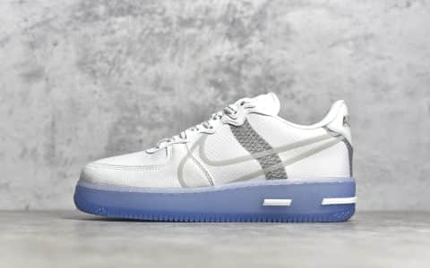 耐克空军骨白实拍图 NIKE Air Force 1 React Light 空军一号冰蓝骨白纯原品质 货号:CQ8879-100