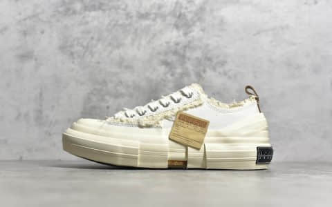 吴建豪米白色帆布鞋解构鞋 xVESSEL G.O.P. Low 莞产顶级版本莆田鞋 解构重叠厚底软木低帮百搭增高帆布硫化板鞋 货号:F19X001