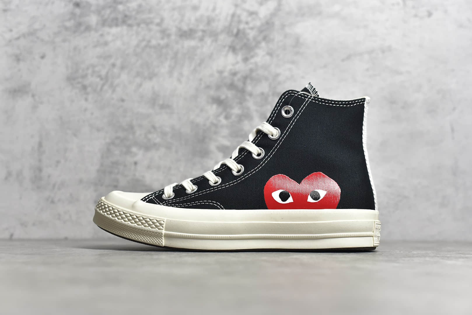 匡威川久保玲黑色高帮 CDG Play x CONVERSE 1970s 匡威1970S黑色高帮 匡威真硫化双围条纯原版本 货号:150204C