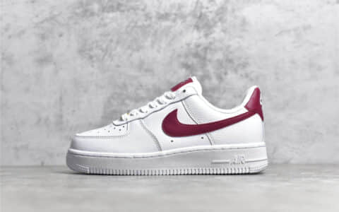耐克空军白色鞋面酒红勾 Nike Air Force 1 '07 空军白红低帮 CJ纯原版本顶级版本空军复刻 货号:315115-154