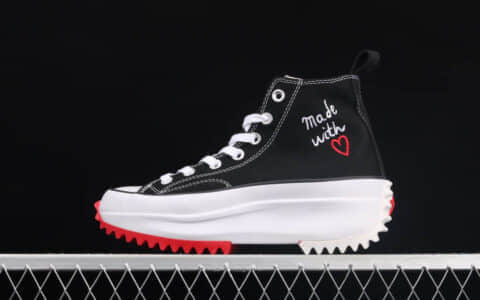 匡威松糕锯齿运动帆布鞋 Converse Run Star Hike1970s 匡威运动鞋 匡威1970S黑色高帮 货号：171120C