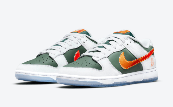 耐克Dunk纽约配色 Nike Dunk Low “NY vs NY” 耐克Dunk绿白橙色钩低帮 货号:DN2489-300