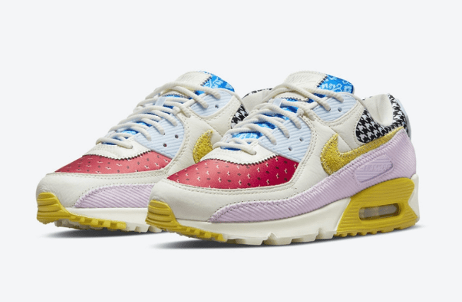 耐克MAX90灯芯绒麂皮 Nike Air Max 90 耐克MAX90多材料拼接炫彩鞋身 耐克MAX90新款 货号:DM8075-100