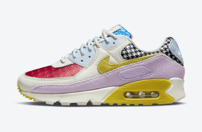 耐克MAX90灯芯绒麂皮 Nike Air Max 90 耐克MAX90多材料拼接炫彩鞋身 耐克MAX90新款 货号:DM8075-100