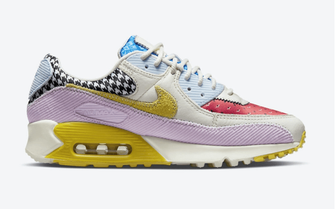 耐克MAX90灯芯绒麂皮 Nike Air Max 90 耐克MAX90多材料拼接炫彩鞋身 耐克MAX90新款 货号:DM8075-100
