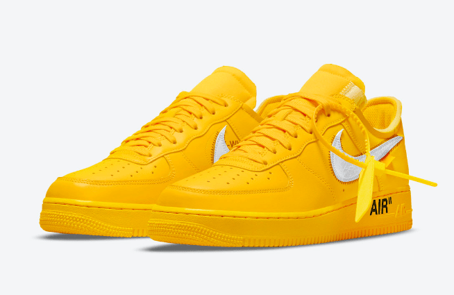 耐克空军一号OW联名 OFF-WHITE x Nike Air Force 1 Low “University Gold” 耐克空军黄色低帮联名款 货号:DD1876-700