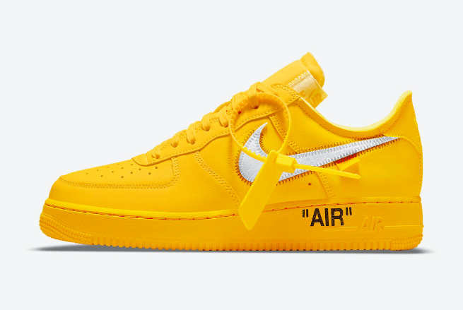 耐克空军一号OW联名 OFF-WHITE x Nike Air Force 1 Low “University Gold” 耐克空军黄色低帮联名款 货号:DD1876-700