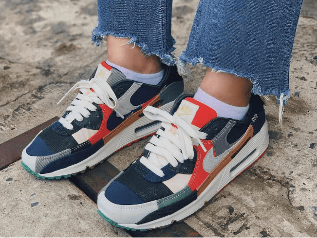 耐克MAX90缝合怪实物图 Nike Air Max 90 “Scrap” 耐克MAX90多材料拼接新款 货号:DJ4878-400