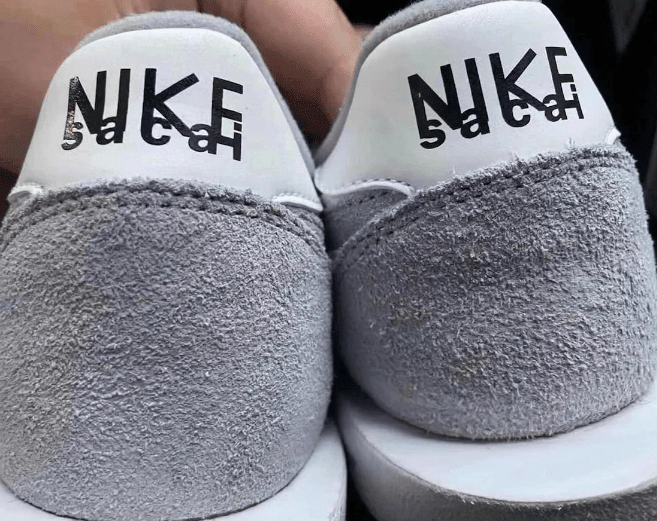 耐克Sacai闪电三方联名实物图 fragment x sacai x Nike LDWaffle 耐克Sacai联名白灰色 货号:DH2684-001