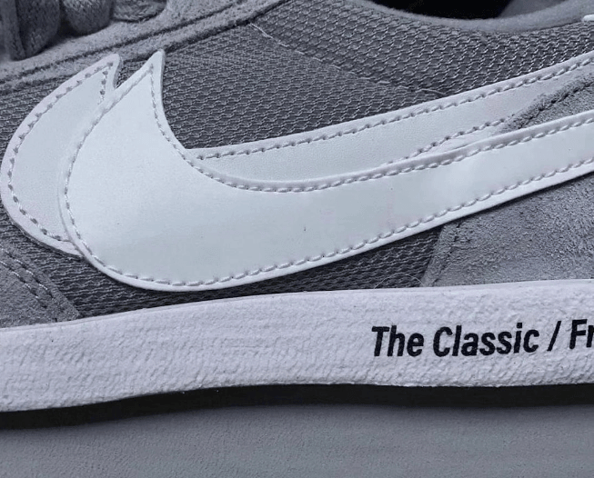 耐克Sacai闪电三方联名实物图 fragment x sacai x Nike LDWaffle 耐克Sacai联名白灰色 货号:DH2684-001