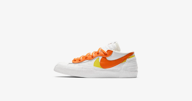 耐克Sacai联名 耐克开拓者Sacai联名白橙低帮 sacai x Nike Blazer Low 耐克开拓者解构低帮板鞋 货号:DD1877-100