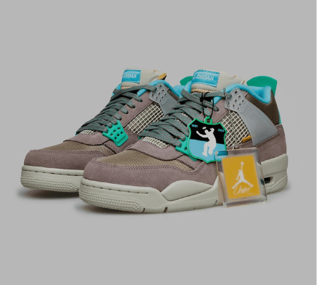 全新AJ4 Union联名款两个新配色即将发售 Union x Air Jordan 4 “Desert Moss” AJ4洛杉矶知名球鞋店铺联名 货号:DJ5718-300