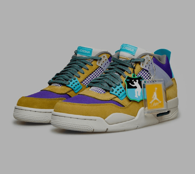 全新AJ4 Union联名款两个新配色即将发售 Union x Air Jordan 4 “Desert Moss” AJ4洛杉矶知名球鞋店铺联名 货号:DJ5718-300