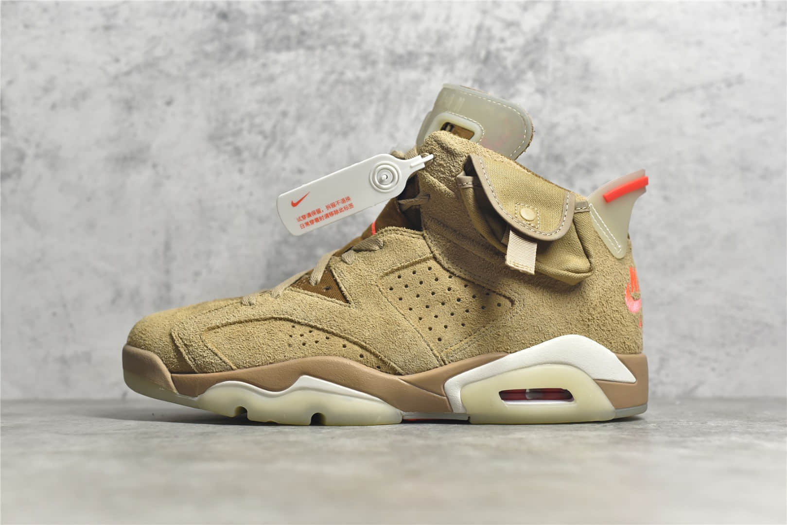 AJ6斯科特联名卡其棕色 Travis Scott x Air Jordan 6 Retro SP British Khaki 莆田顶级版本AJ6麂皮高帮 货号:DH0690-200
