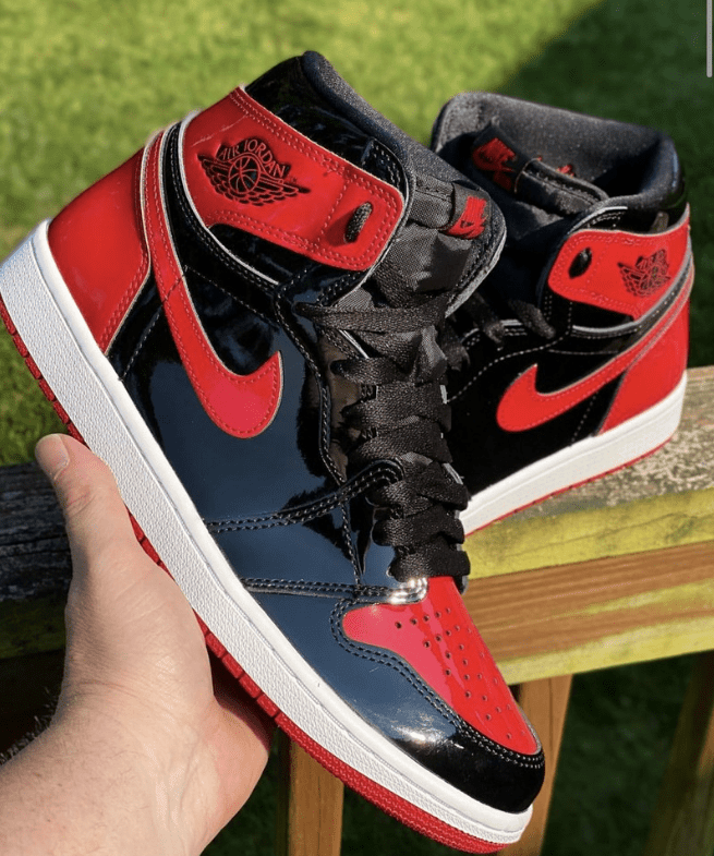 AJ1黑红漆皮版本 AJ1黑红高帮 Air Jordan 1 High OG “Bred Patent” 经典AJ1黑红复刻 货号:555088-063