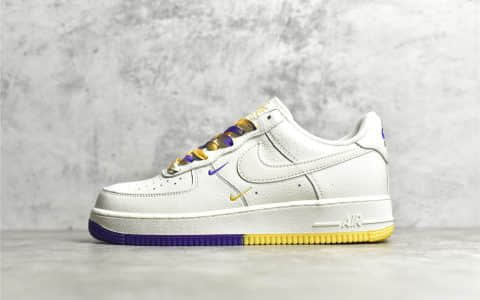 耐克空军洛杉矶城市限定低帮板鞋 NIKE Air Force 1 Low ’07 耐克空军荔枝皮 耐克空军紫金湖人 货号:CT1989-106