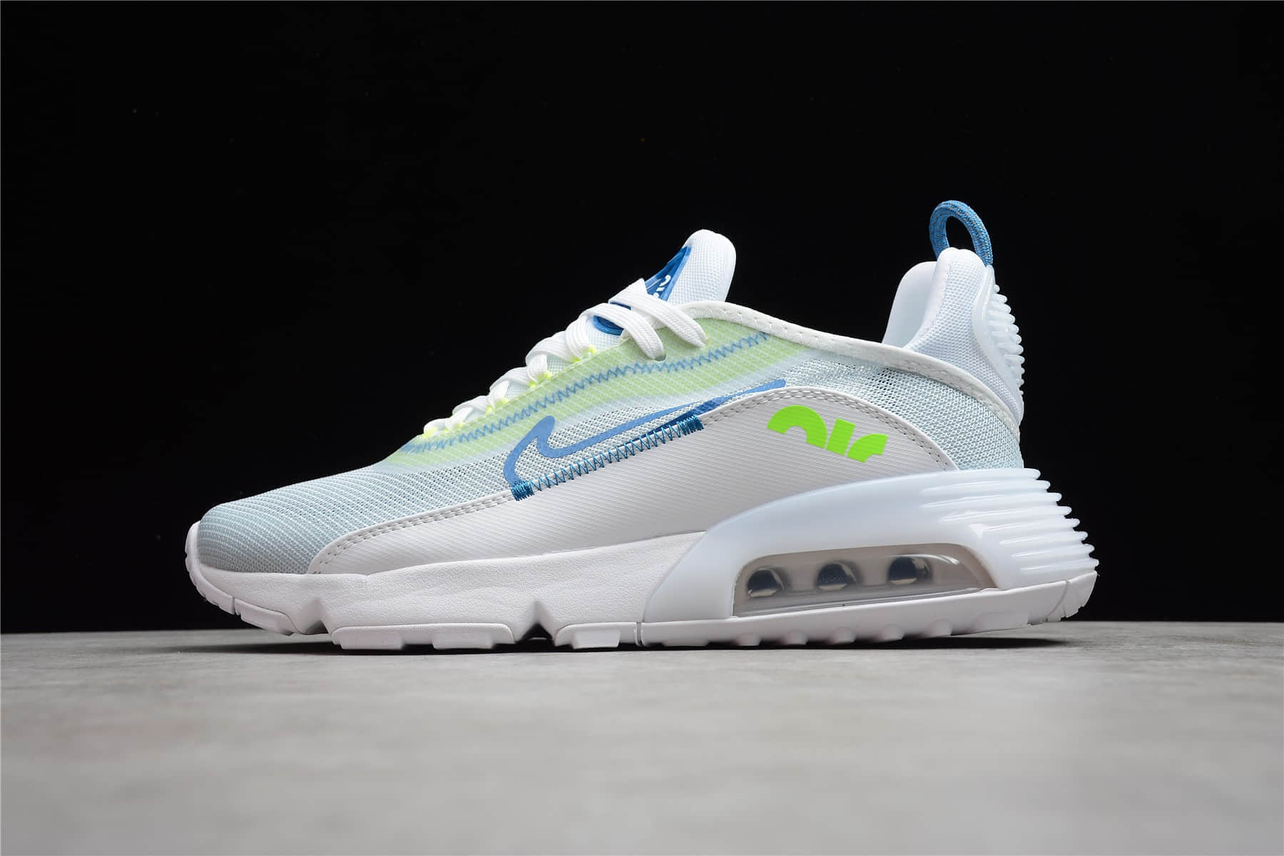 耐克MAX2090薄荷绿轻跑鞋 Nike Air Max 2090 蝉翼网面气垫运动跑鞋白蓝绿 货号:CZ1708-002