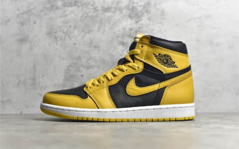 AJ1李小龙高帮 莆田LJR纯原版本AJ1 AIR JORDAN 1 HIGH OG SP POLLEN 原厂AJ1黑黄高帮 货号：555088-701