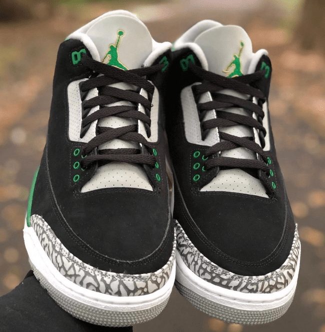 AJ3黑绿实战球鞋实物图 Air Jordan 3 “Pine Green” AJ3俄勒冈全新配色 货号:CT8532-030