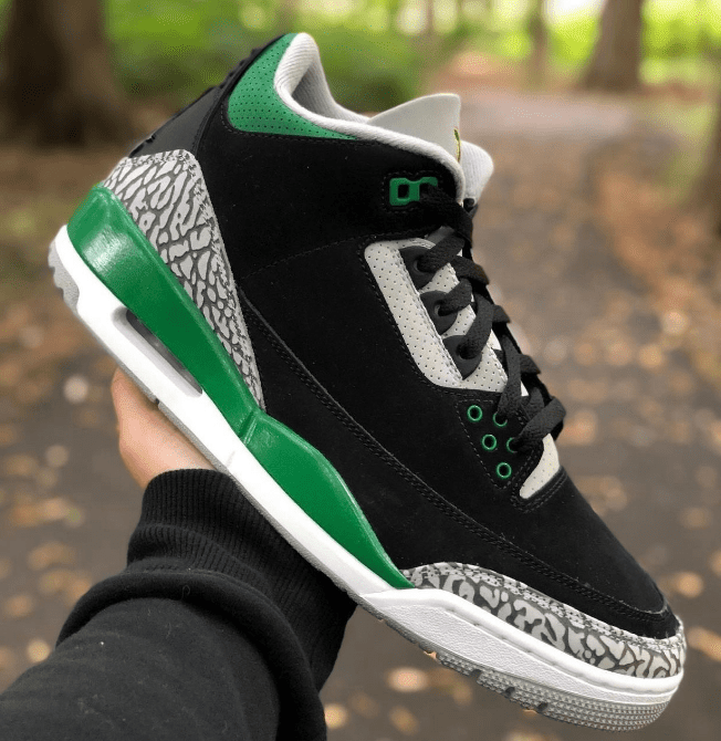 AJ3黑绿实战球鞋实物图 Air Jordan 3 “Pine Green” AJ3俄勒冈全新配色 货号:CT8532-030