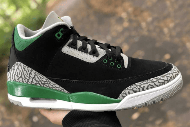 AJ3黑绿实战球鞋实物图 Air Jordan 3 “Pine Green” AJ3俄勒冈全新配色 货号:CT8532-030