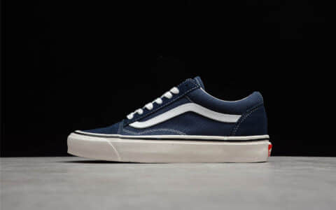 万斯蓝色低帮帆布鞋 VANS Old Skool Dx 莆田真标硫化万斯真标夜蓝色 万斯滑板鞋 货号:VN0A38G19XF2PXC