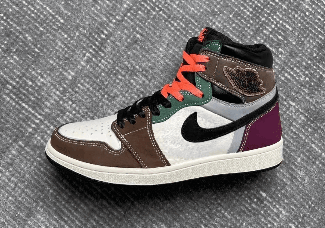AJ1缝合怪高帮 AJ1拼色新配色 Air Jordan 1 High OG “Hand Crafted” AJ1白棕黑紫高帮 货号:DH3097-001