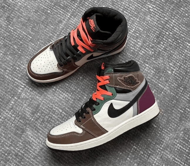 AJ1缝合怪高帮 AJ1拼色新配色 Air Jordan 1 High OG “Hand Crafted” AJ1白棕黑紫高帮 货号:DH3097-001