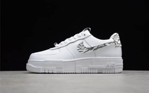 耐克空军一号像素镂空 Nike Air Force 1 Pixel Leopard 耐克空军一号斑马纹低帮 货号：DH9632-100