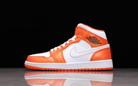 AJ1白橙小扣碎中帮纯原版本 Air Jordan 1 Mid 乔1莆田AJ复刻 货号:DM3531-800