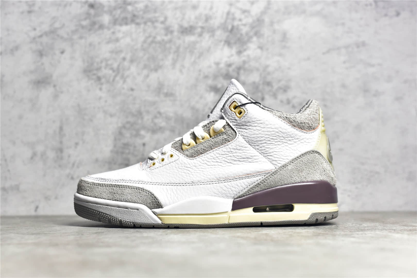 AJ3米白灰色联名款翻毛皮 A Ma Maniére x Air Jordan 3 "Medium Grey" 过验AJ球鞋 AJ拼图过验 货号:DH3434 110
