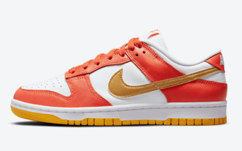 耐克Dunk大学金全新配色 Nike Dunk High WMNS “University Gold” 耐克Dunk白橙色低帮 货号:DQ4690-800