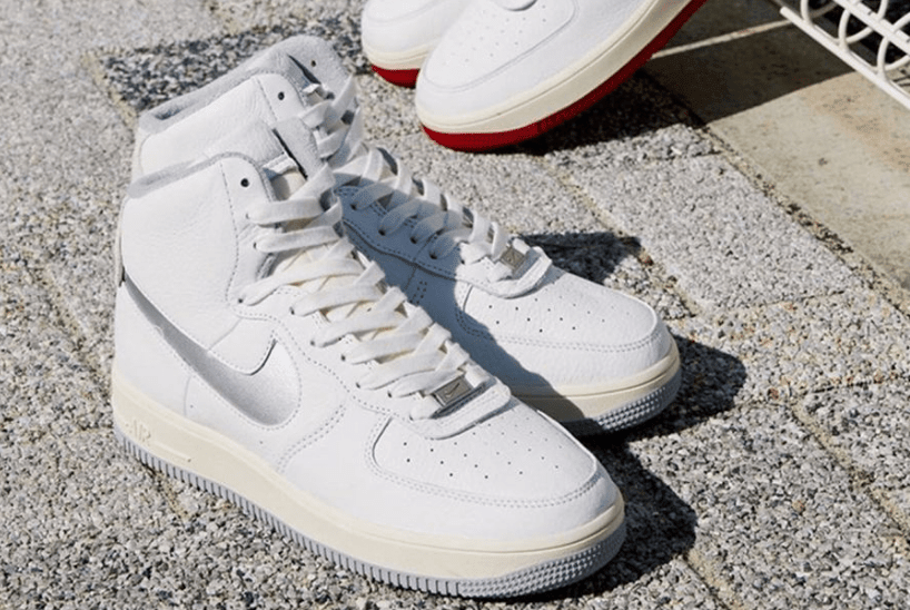 耐克空军高帮白红白灰 Nike Air Force 1 Strapless 耐克空军一号新款 货号:DC3590-100/DC3590-101