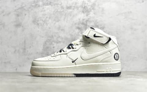 耐克空军一号米白高帮串标 Nike Air Force 1 x NBA 耐克空军篮网联名 货号:HT2969-013