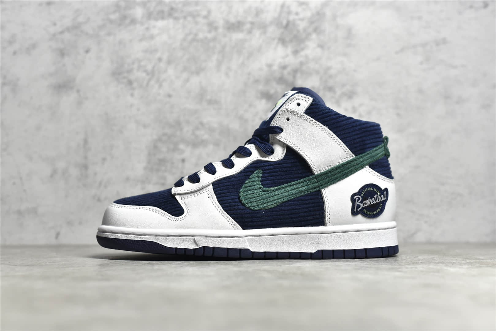 耐克Dunk海军蓝灯芯绒高帮 Nike Dunk High “Sports Specialties” 莆田原厂纯原鞋 货号：DH0953-400