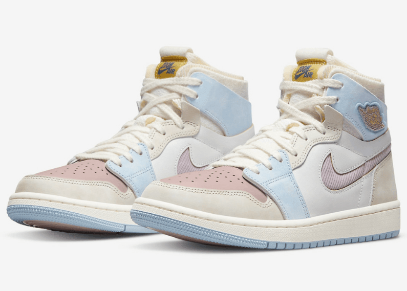 AJ1复活节限定 Air Jordan 1 Zoom CMFT AJ1白粉高帮 AJ1灯芯绒麂皮搭配 货号：DQ5092-651