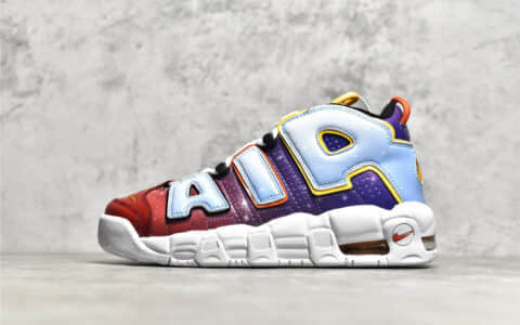 耐克皮蓬渐变红蓝实战球鞋 Nike Air More Uptempo 耐克皮蓬星河 货号:DD9223-100