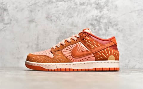 耐克Dunk冬至限定 Nike Dunk Low NH “Winter Solstice” 耐克Dunk落日刺绣夕阳红脏橙色 货号：DO6723-800