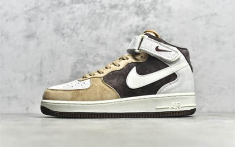 耐克空军咖啡豆中帮 Nike Air Force 1 MID ’07 耐克空军带芯片 原厂耐克空军一号复刻 货号:AL6896-556