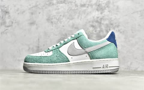 耐克空军浅蓝灰色麂皮拼接 Nike Air Force 1 Low ’07 耐克空军内置sole气垫 货号:BQ8988-102