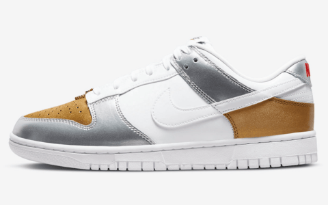 耐克Dunk金链子 Nike Dunk Low WMNS “Metallic” 耐克Dunk金银白低帮 货号:DH4403-700